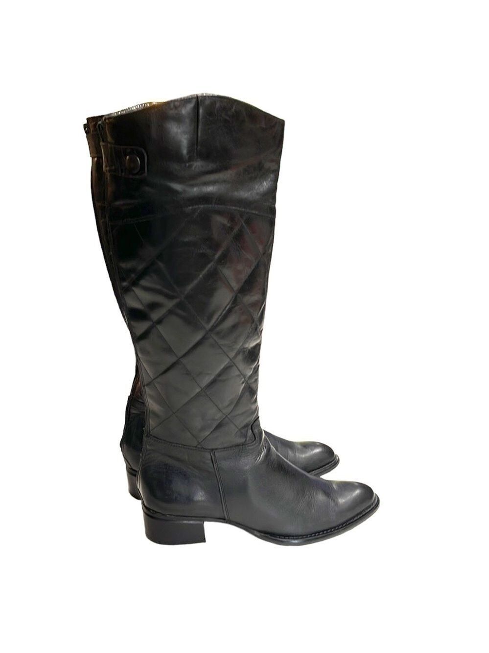 Fantasy Collection Quilted Leather‎ Tall Riding Boot SZ 7 Black
